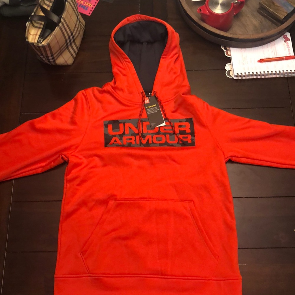 Under Armour Orange and camo hoodie